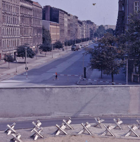 Overlooking the Berlin Wall into East Germany