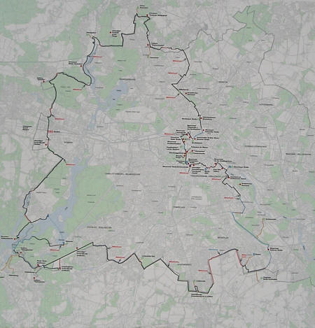 Map of the Berlin Wall